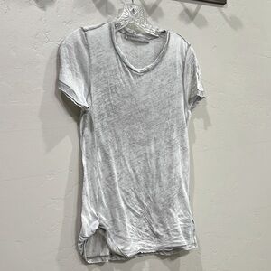 All Saints Tshirt. Grey Thin Tee with cute gathered detail on front hem